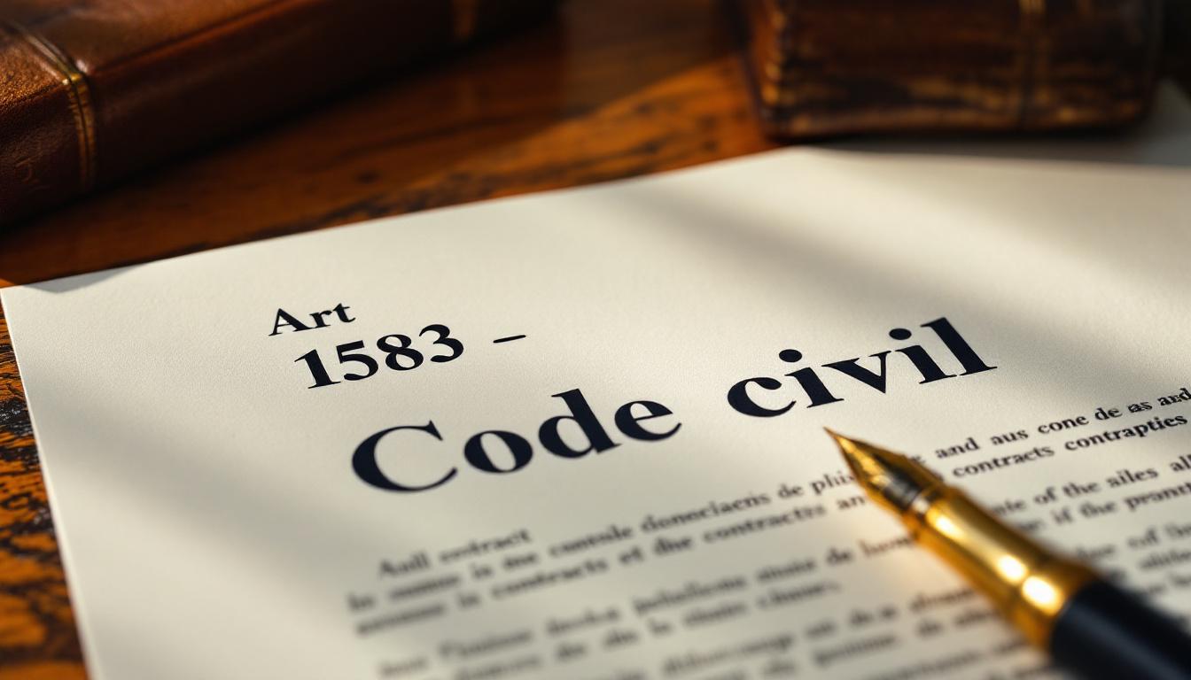 Art 1583 - Code civil : Principes fondamentaux des contrats